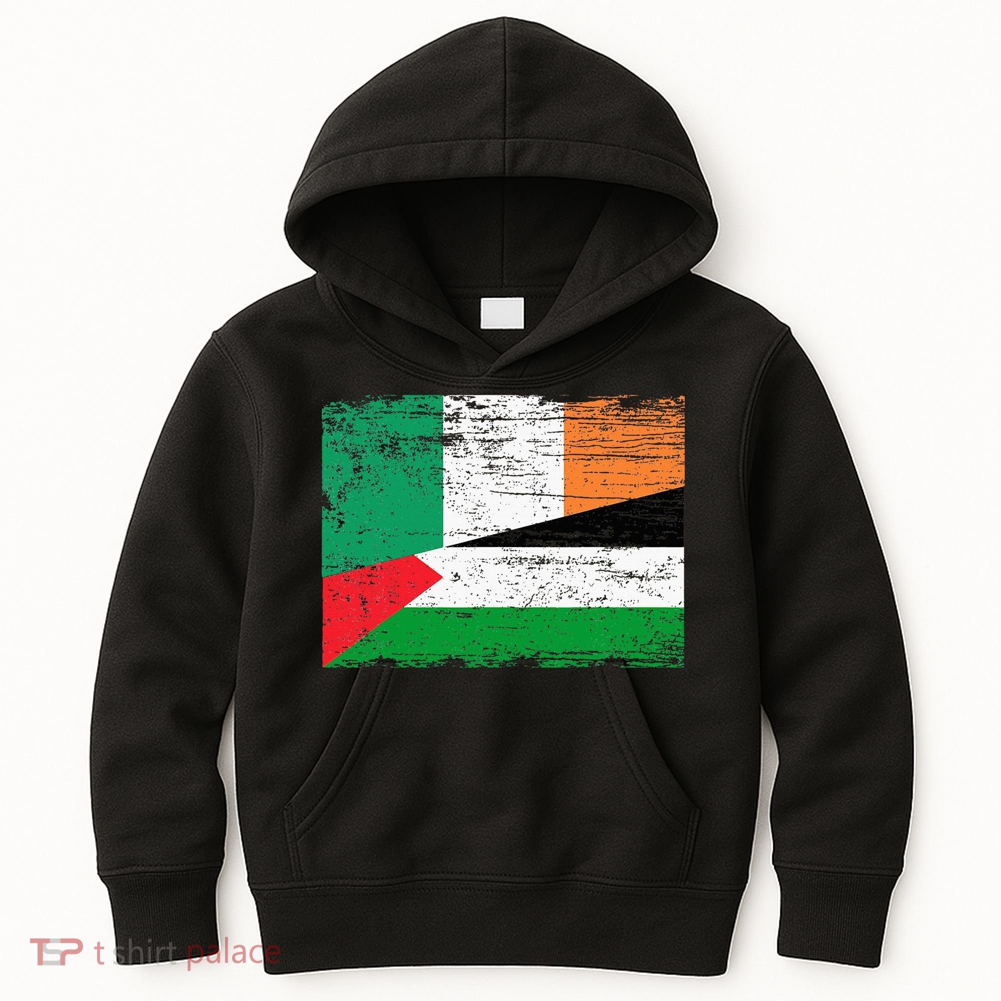 Ireland Palestine Flags Half Irish Half Palestinian Kids Hoodie