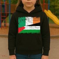 Ireland Palestine Flags Half Irish Half Palestinian Kids Hoodie thumb 3