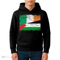 Ireland Palestine Flags Half Irish Half Palestinian Kids Hoodie thumb 4