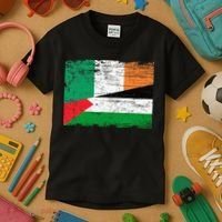 Ireland Palestine Flags Half Irish Half Palestinian Kids T-Shirt thumb 3