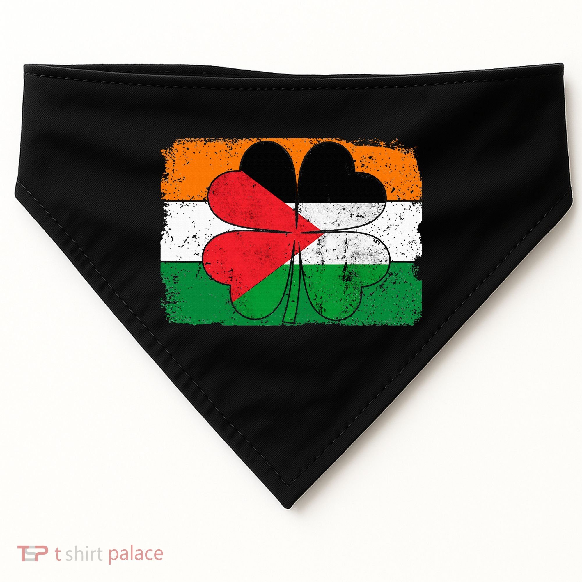 Irish Palestine Flag Ireland Shamrock St Patricks Day USA-Made Doggie Bandana