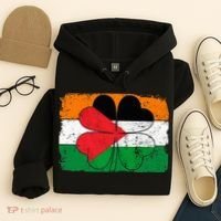Irish Palestine Flag Ireland Shamrock St Patricks Day Hoodie thumb 4