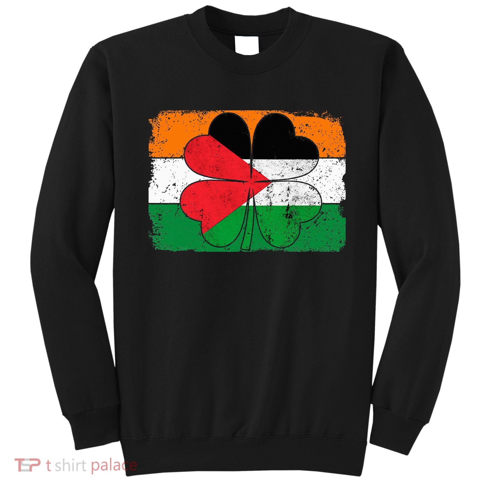 Irish Palestine Flag Ireland Shamrock St Patricks Day Sweatshirt