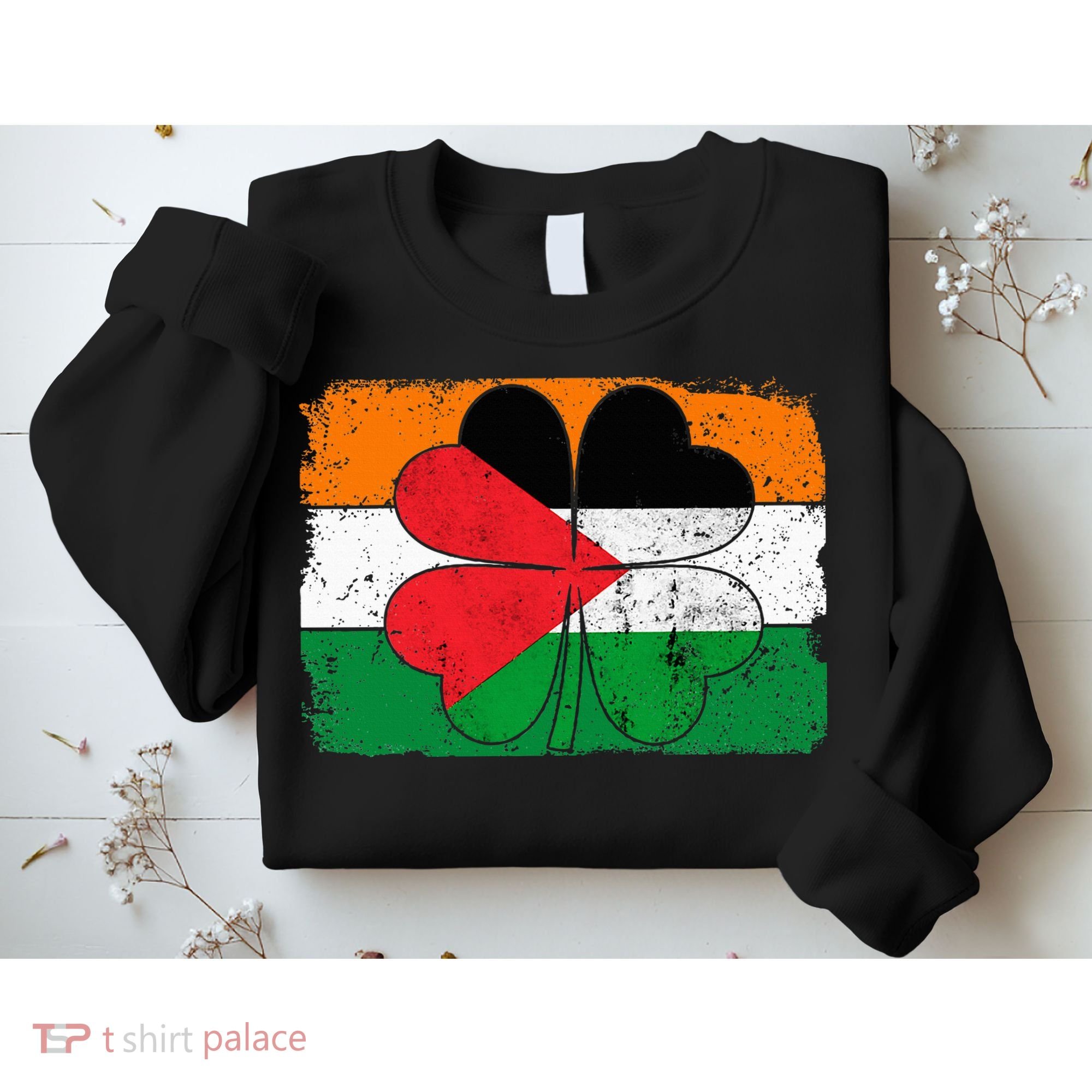 Irish Palestine Flag Ireland Shamrock St Patricks Day Sweatshirt