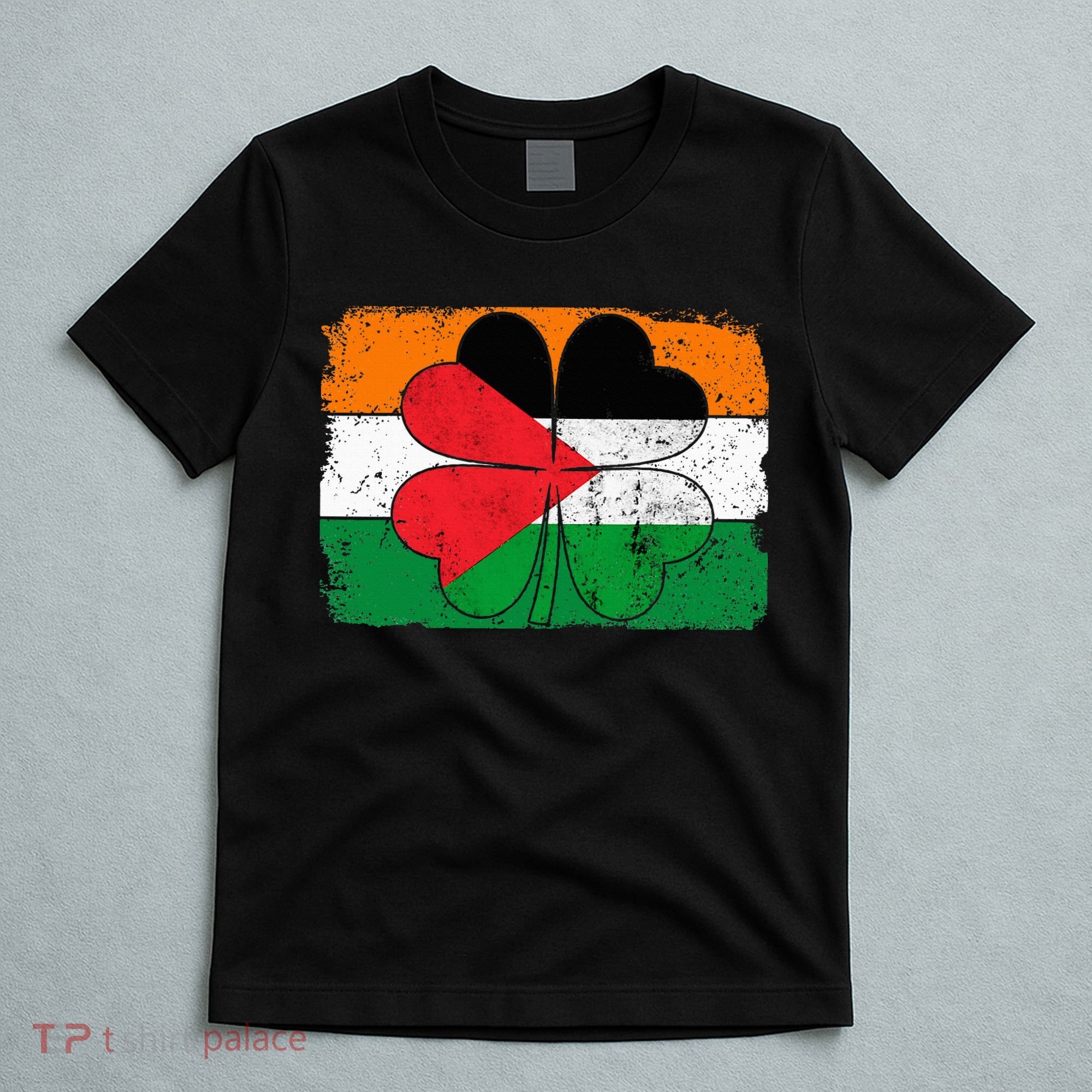 Irish Palestine Flag Ireland Shamrock St Patricks Day T-Shirt