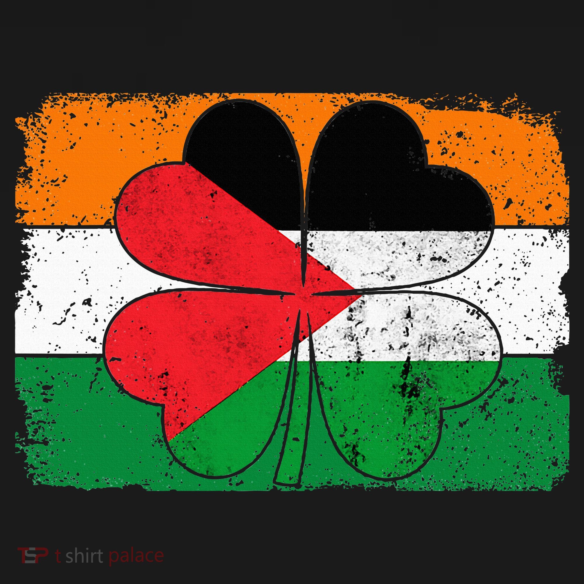 Irish Palestine Flag Ireland Shamrock St Patricks Day T-Shirt