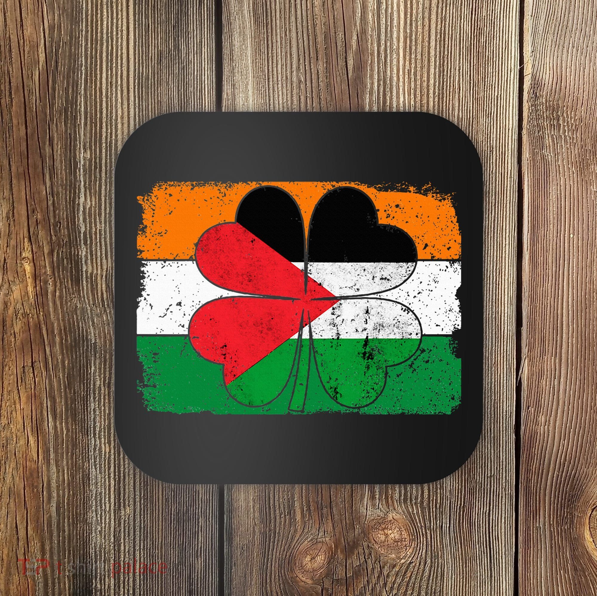 Irish Palestine Flag Ireland Shamrock St Patricks Day Coaster