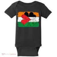 Irish Palestine Flag Ireland Shamrock St Patricks Day Baby Bodysuit thumb 0