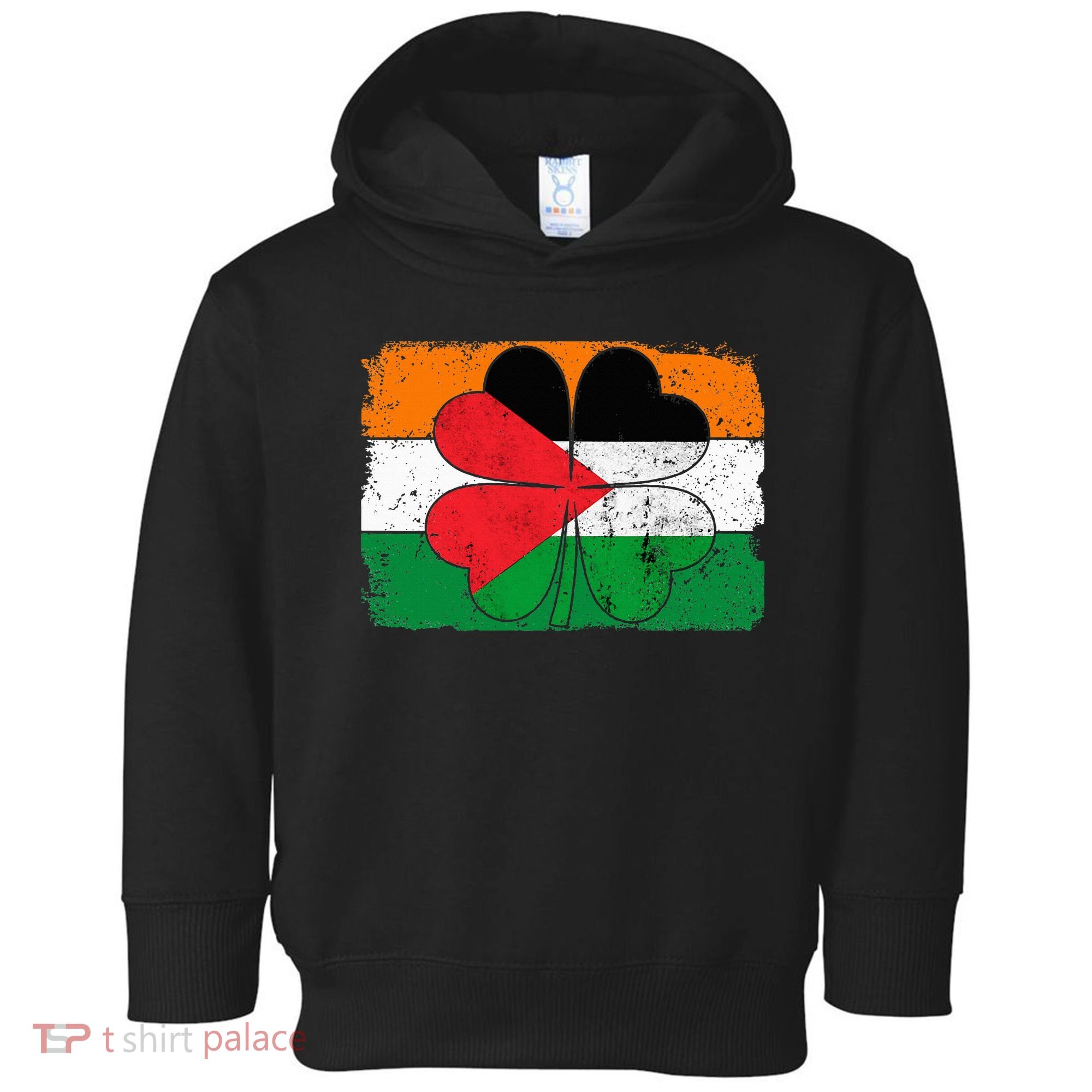 Irish Palestine Flag Ireland Shamrock St Patricks Day Toddler Hoodie
