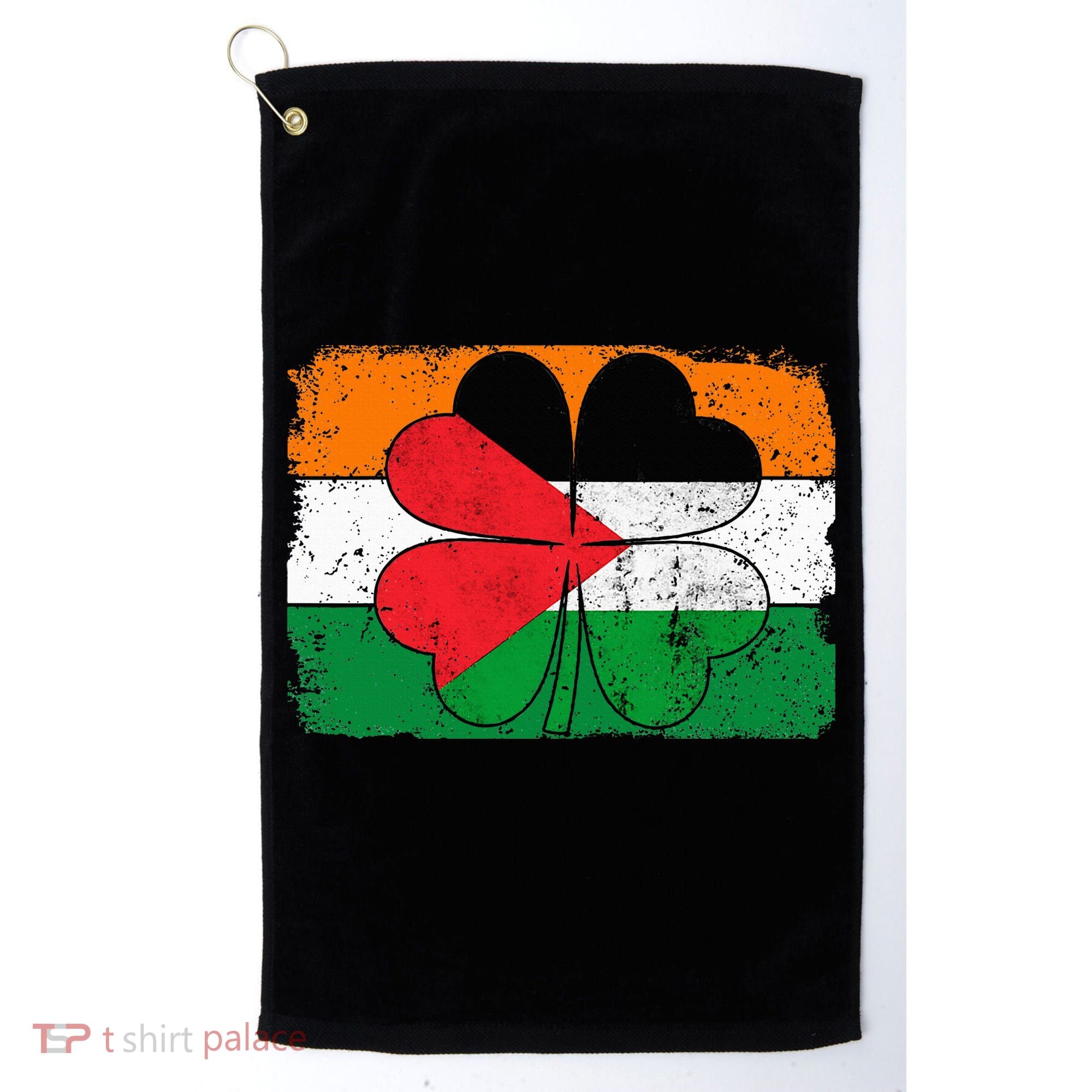 Irish Palestine Flag Ireland Shamrock St Patricks Day Golf Towel
