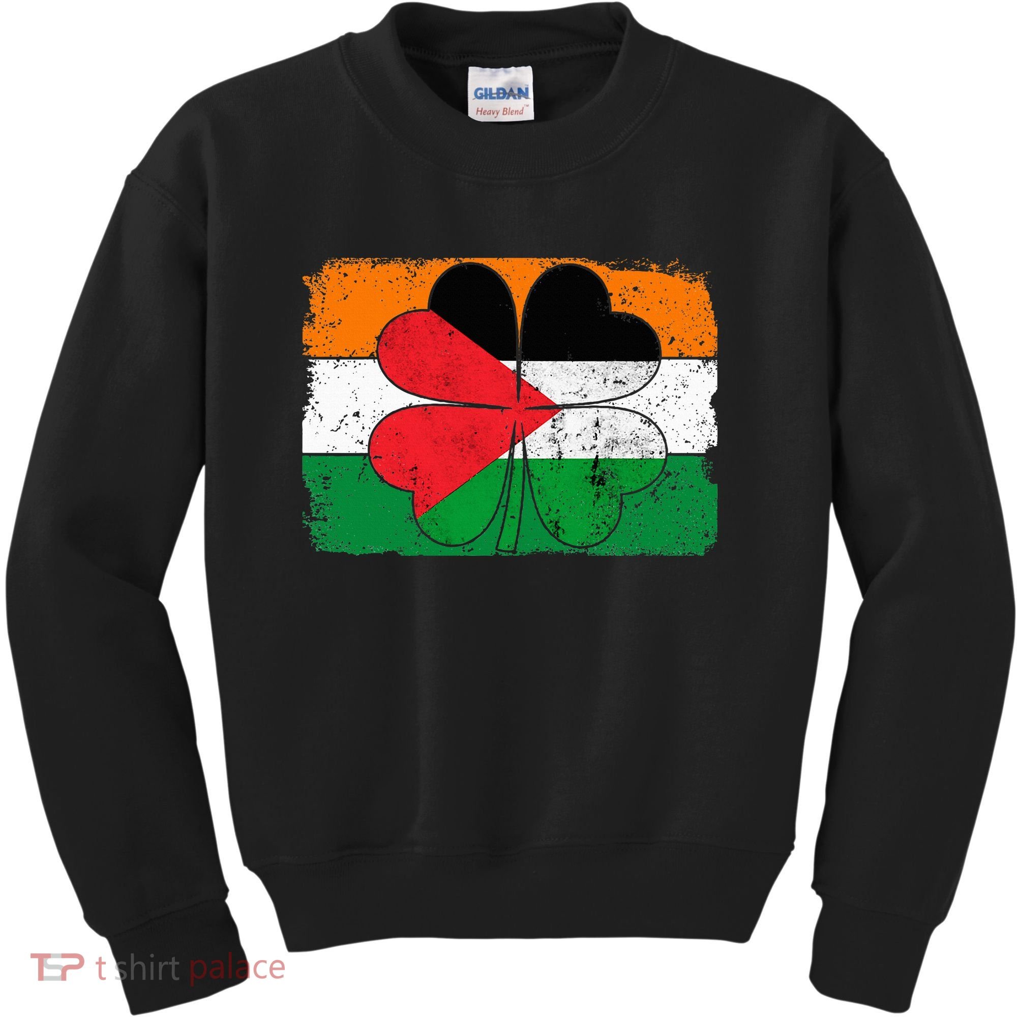 Irish Palestine Flag Ireland Shamrock St Patricks Day Kids Sweatshirt
