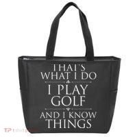 I Play Golf And I Know Things Golfing Golf Player Golfer Tote Bag thumb 0