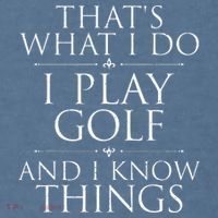 I Play Golf And I Know Things Golfing Golf Player Golfer Comfort Colors Garment-Dyed Hooded Sweatshirt thumb 2