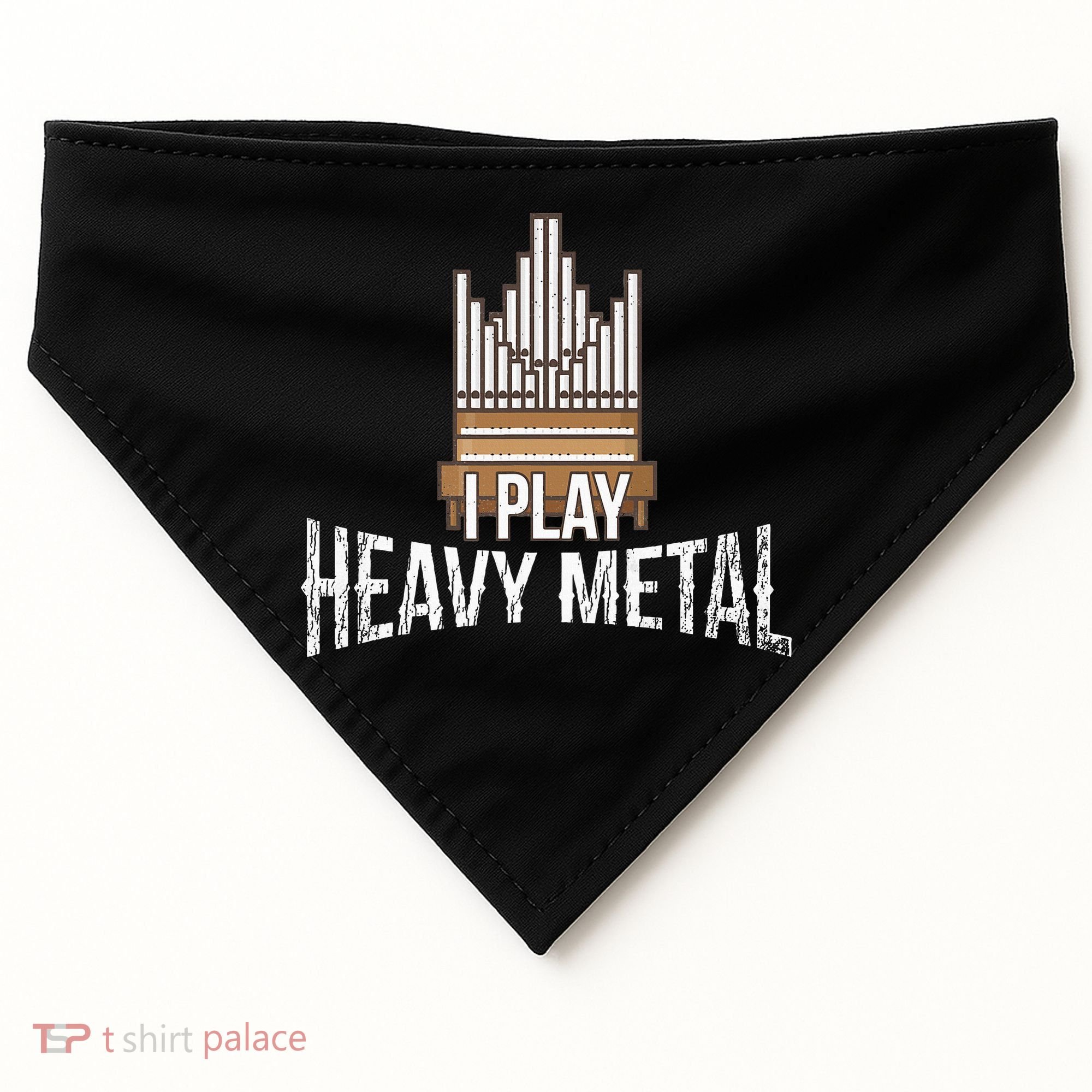 I Play Heavy Metal Church Organist Pipe Organ Player USA-Made Doggie Bandana