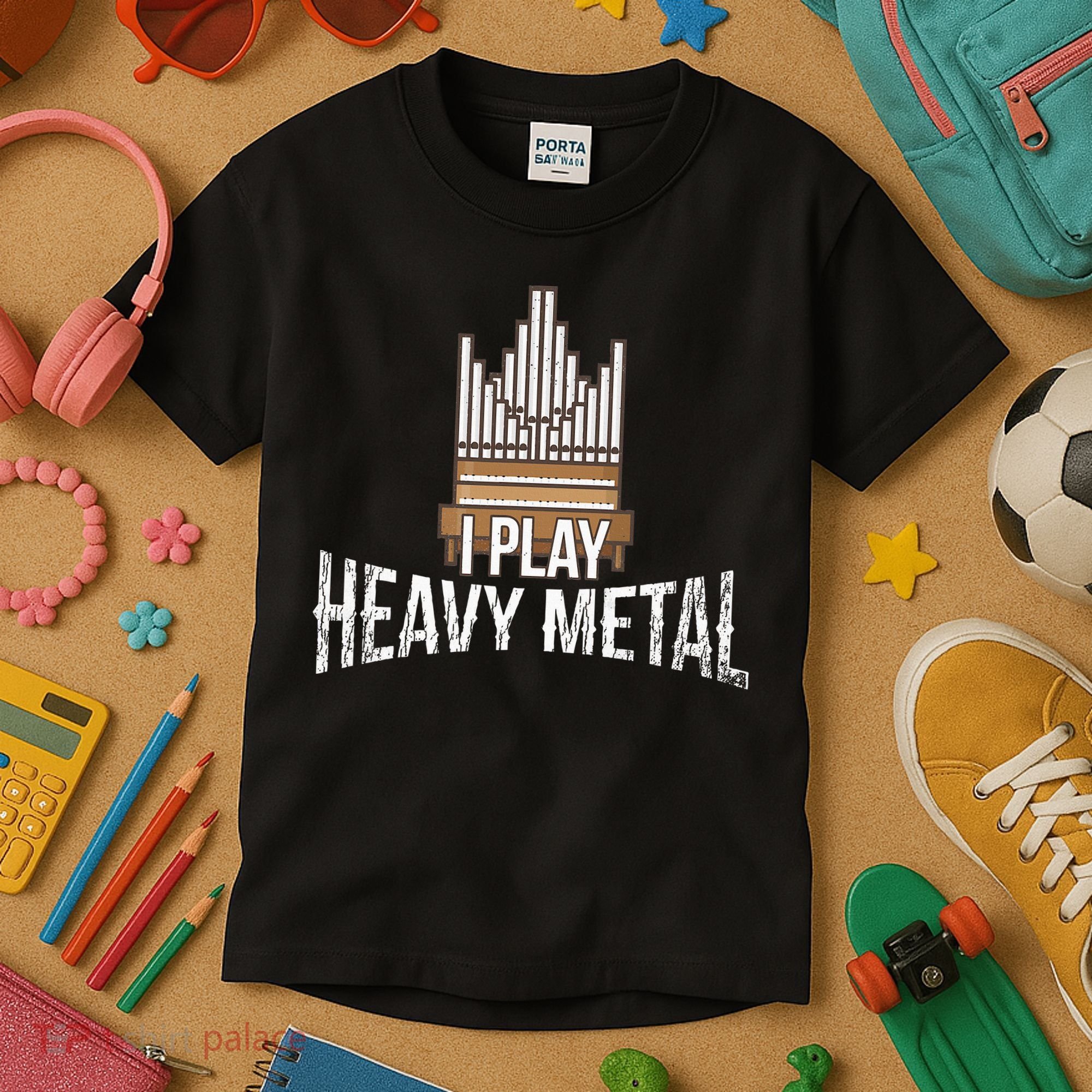 I Play Heavy Metal Church Organist Pipe Organ Player Kids T-Shirt