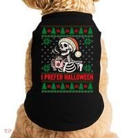 I Prefer Halloween Christmas Sweater Funny Holiday Ugly Xmas Sweatshirt Doggie Tank thumb 0