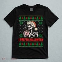 I Prefer Halloween Christmas Sweater Funny Holiday Ugly Xmas Sweatshirt T-Shirt thumb 5