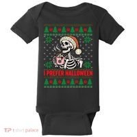 I Prefer Halloween Christmas Sweater Funny Holiday Ugly Xmas Sweatshirt Baby Bodysuit thumb 0