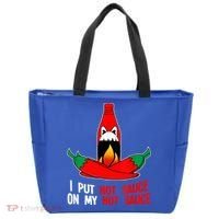 I Put Hot Sauce On My Sauce Funny Spicy Food Gift Tote Bag thumb 0