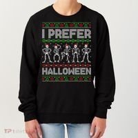 I Prefer Halloween Christmas Funny Ugly Xmas Sweater Holiday Women's Sweatshirt thumb 0