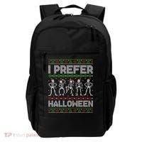 I Prefer Halloween Christmas Funny Ugly Xmas Sweater Holiday Backpack thumb 0