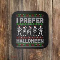 I Prefer Halloween Christmas Funny Ugly Xmas Sweater Holiday Coaster thumb 0