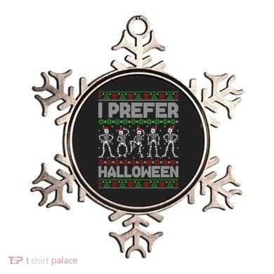 I Prefer Halloween Christmas Funny Ugly Xmas Sweater Holiday Ornament