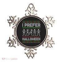 I Prefer Halloween Christmas Funny Ugly Xmas Sweater Holiday Ornament thumb 0