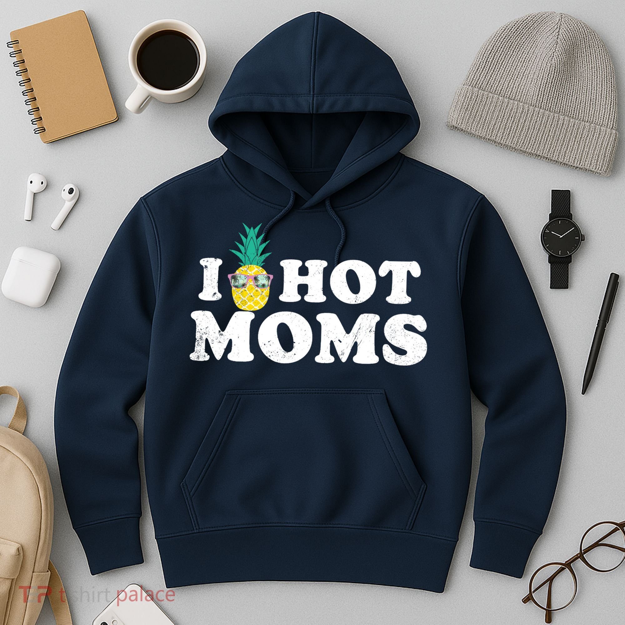 I Pineapple Hot Moms Upside Down I Heart Funny Swinger Hoodie