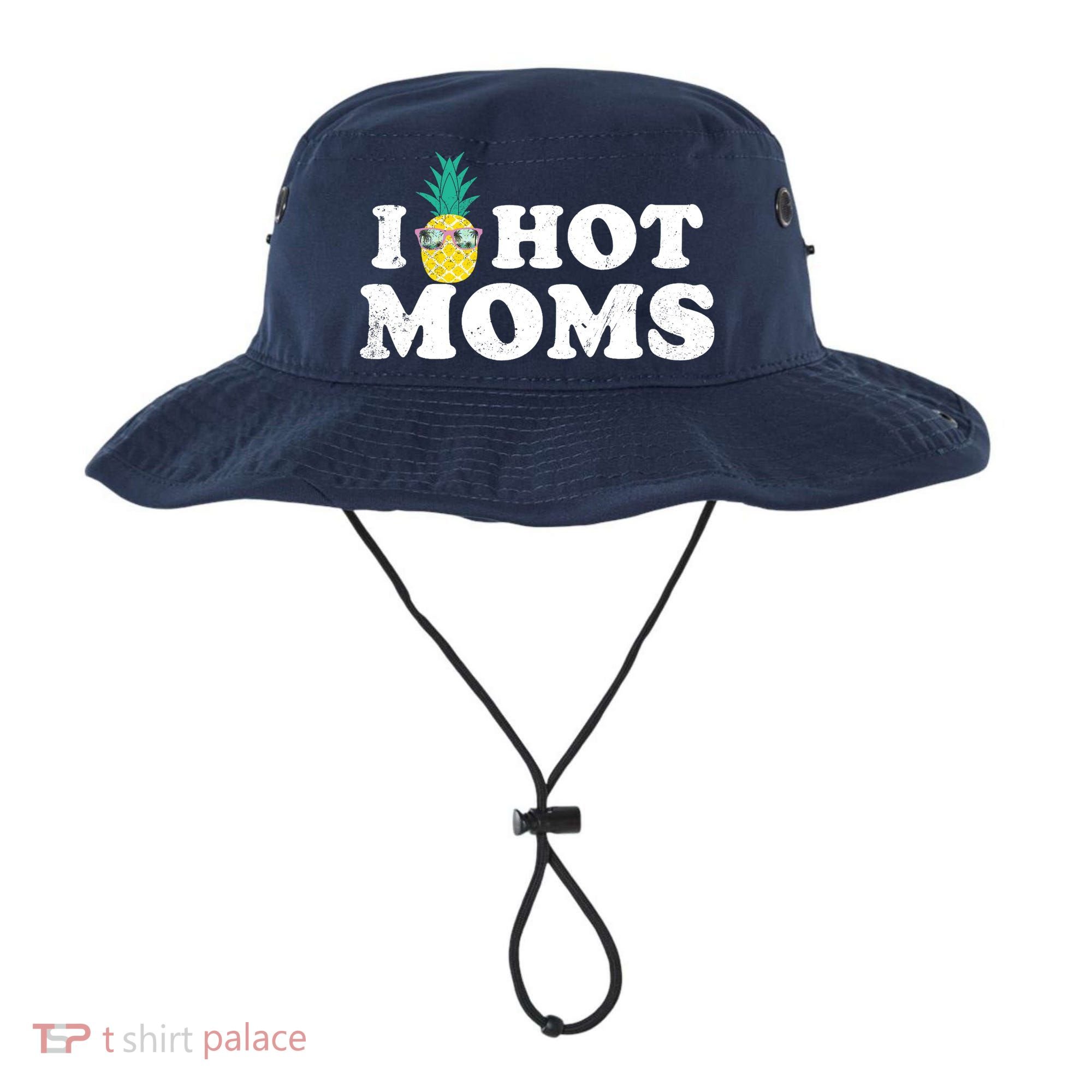 I Pineapple Hot Moms Upside Down I Heart Funny Swinger Bucket Hat