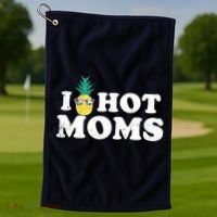 I Pineapple Hot Moms Upside Down I Heart Funny Swinger Golf Towel thumb 1