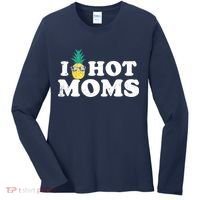 I Pineapple Hot Moms Upside Down I Heart Funny Swinger Women's Long Sleeve Shirt thumb 0