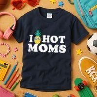 I Pineapple Hot Moms Upside Down I Heart Funny Swinger Kids T-Shirt thumb 3