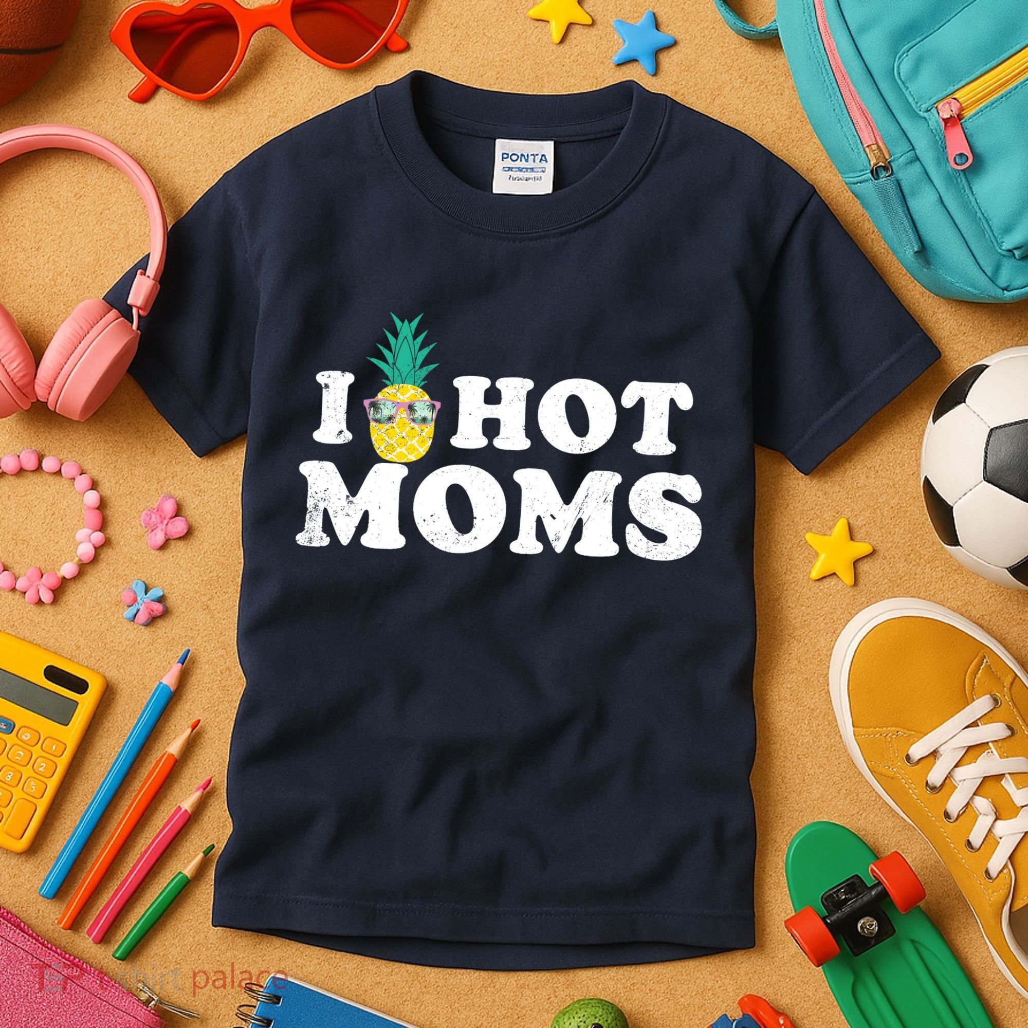 I Pineapple Hot Moms Upside Down I Heart Funny Swinger Kids T-Shirt