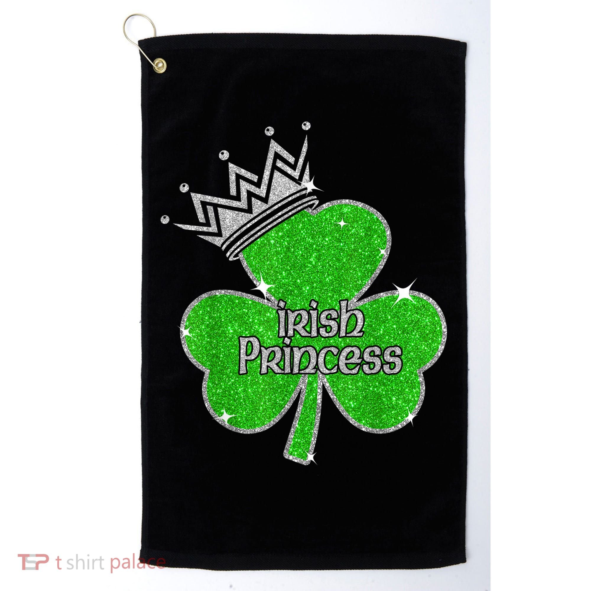 Irish Princess Happy St Patricks Day Shamrock Golf Towel