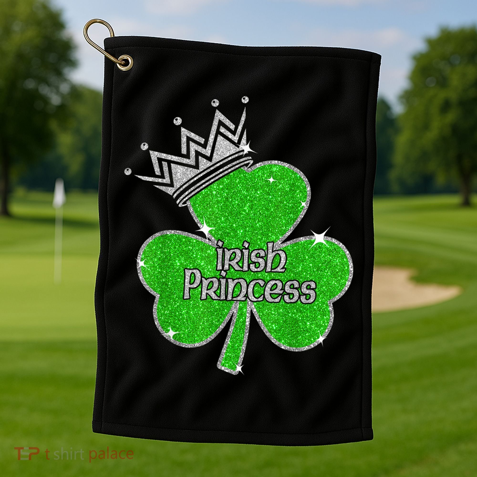 Irish Princess Happy St Patricks Day Shamrock Golf Towel
