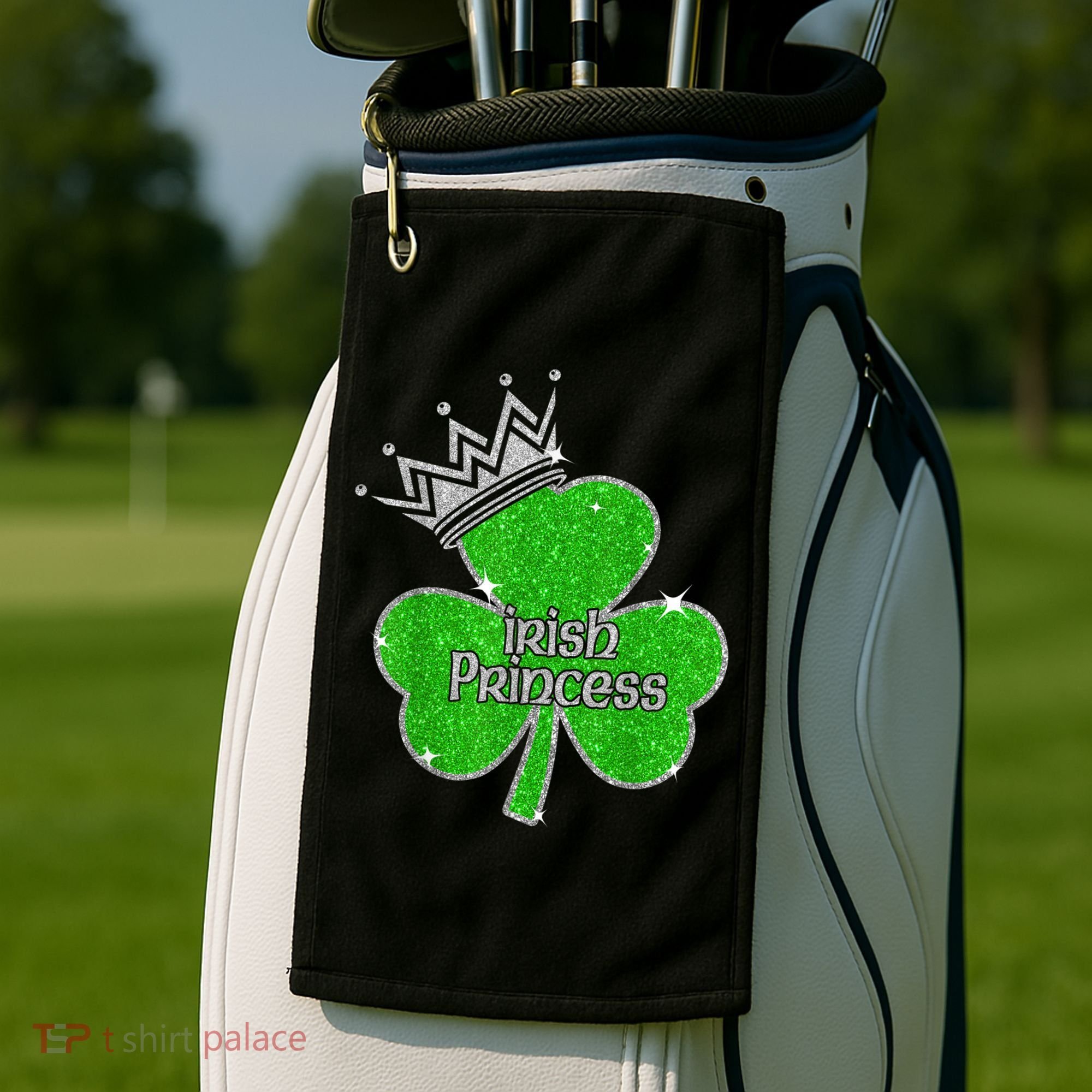 Irish Princess Happy St Patricks Day Shamrock Golf Towel