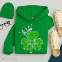 Irish Princess Happy St Patricks Day Shamrock Hoodie thumb 4