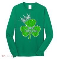 Irish Princess Happy St Patricks Day Shamrock Long Sleeve Shirt thumb 0