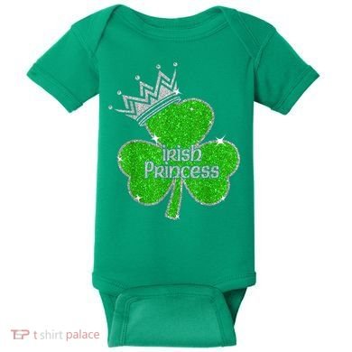 Irish Princess Happy St Patricks Day Shamrock Baby Bodysuit