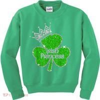 Irish Princess Happy St Patricks Day Shamrock Kids Sweatshirt thumb 0