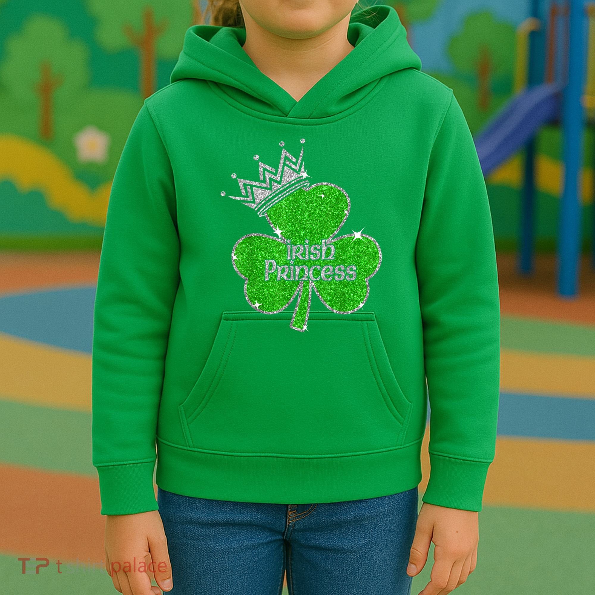 Irish Princess Happy St Patricks Day Shamrock Kids Hoodie
