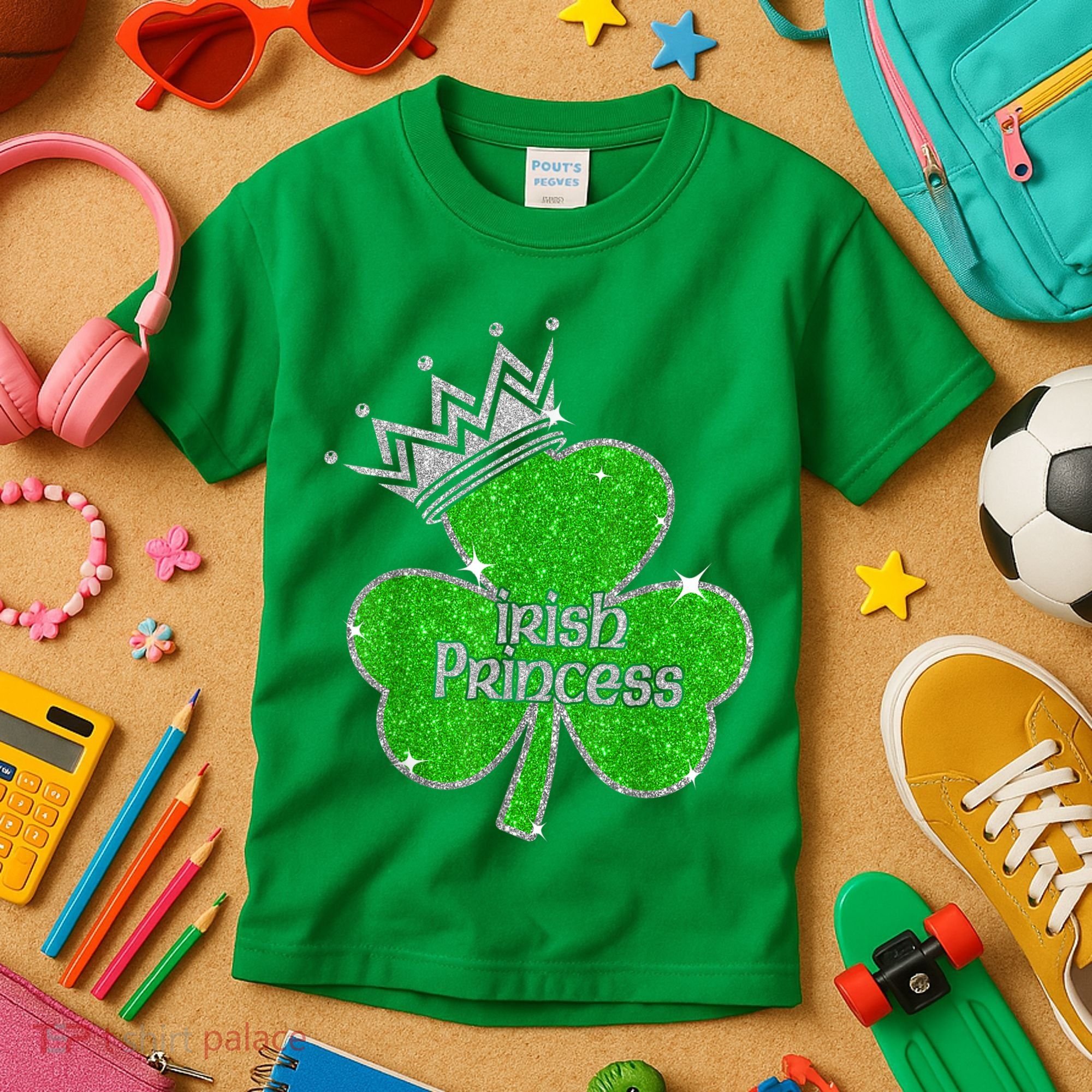 Irish Princess Happy St Patricks Day Shamrock Kids T-Shirt