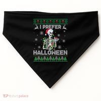 I Prefer Halloween Christmas Funny Skeleton Xmas Gift USA-Made Doggie Bandana thumb 0