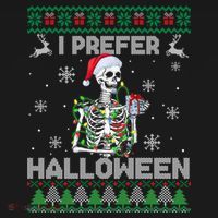 I Prefer Halloween Christmas Funny Skeleton Xmas Gift Bucket Hat thumb 4