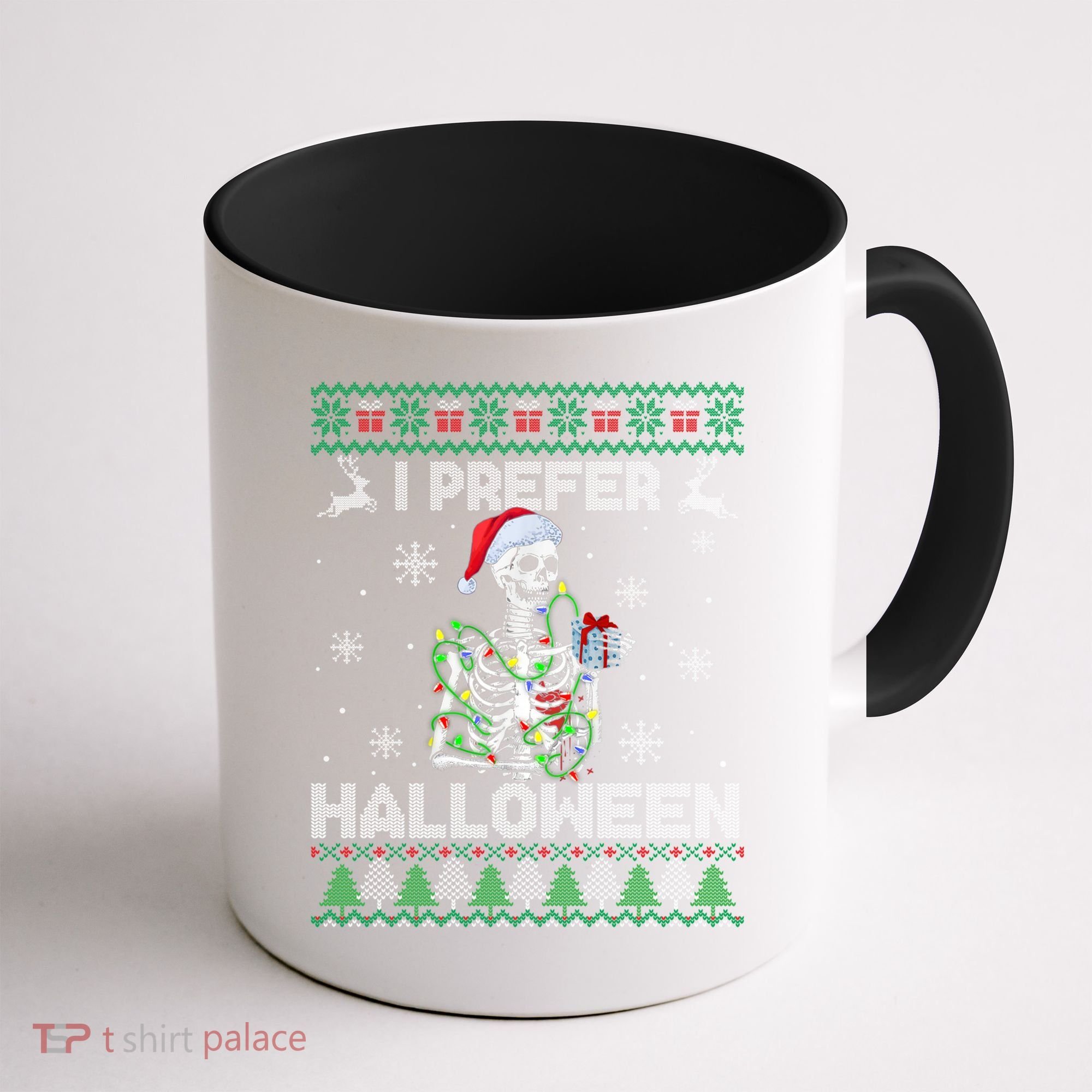 I Prefer Halloween Christmas Funny Skeleton Xmas Gift Coffee Mug