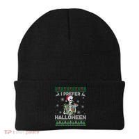 I Prefer Halloween Christmas Funny Skeleton Xmas Gift Beanie thumb 0