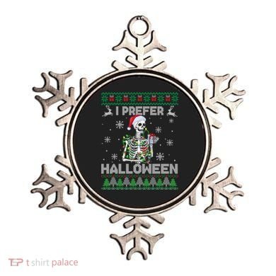 I Prefer Halloween Christmas Funny Skeleton Xmas Gift Ornament
