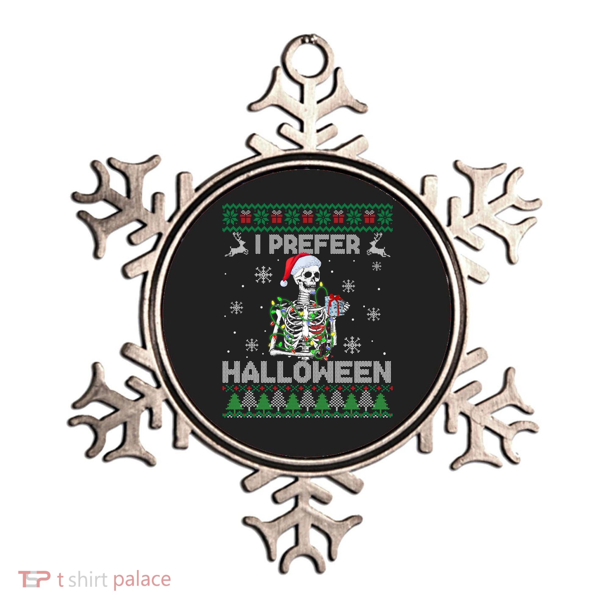 I Prefer Halloween Christmas Funny Skeleton Xmas Gift Ornament