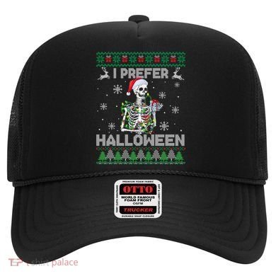 I Prefer Halloween Christmas Funny Skeleton Xmas Gift Hat